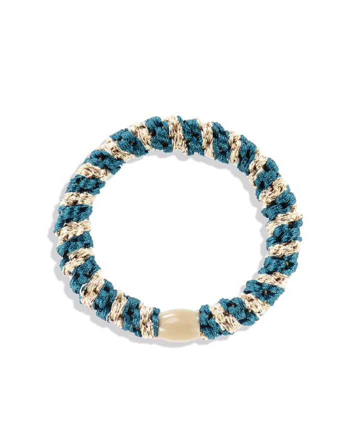 Kknekki bleu pétrole-beige glitter