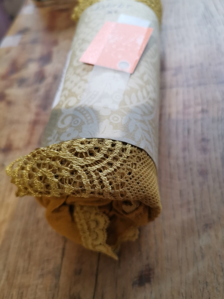 top rouleau dentelle tu du 36-44 moutarde