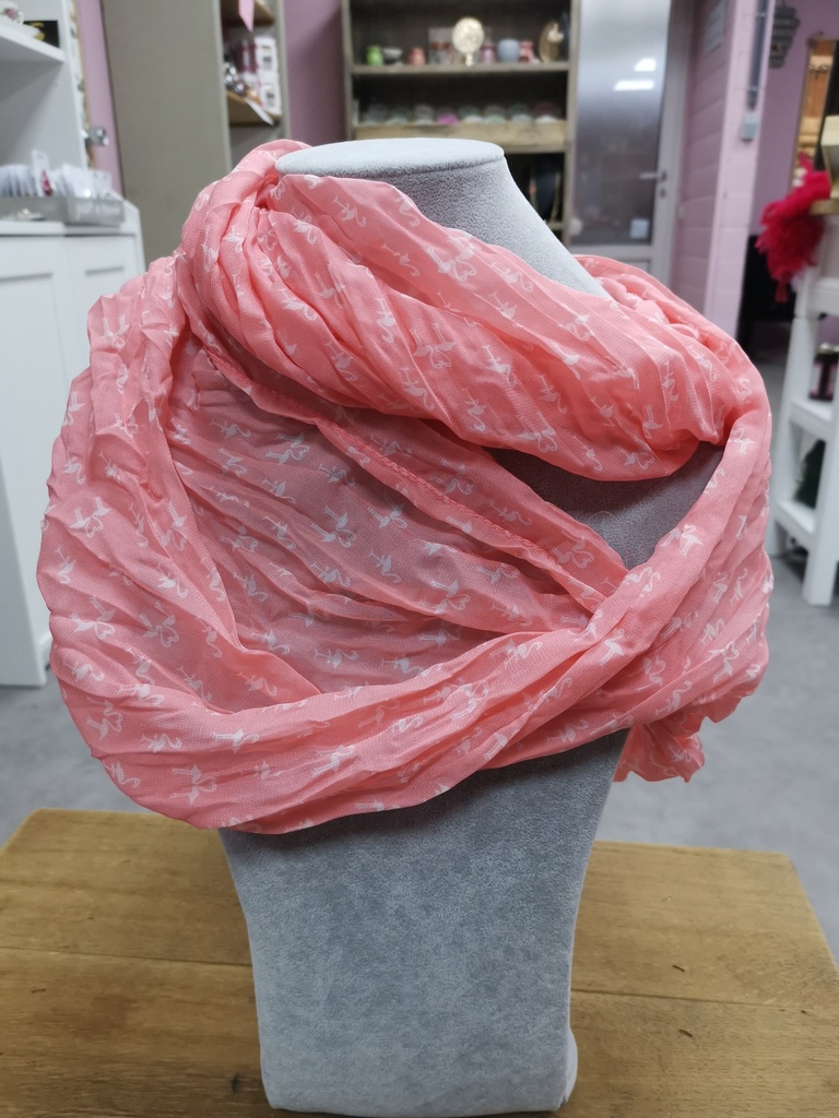 foulard tour de cou flamant rose