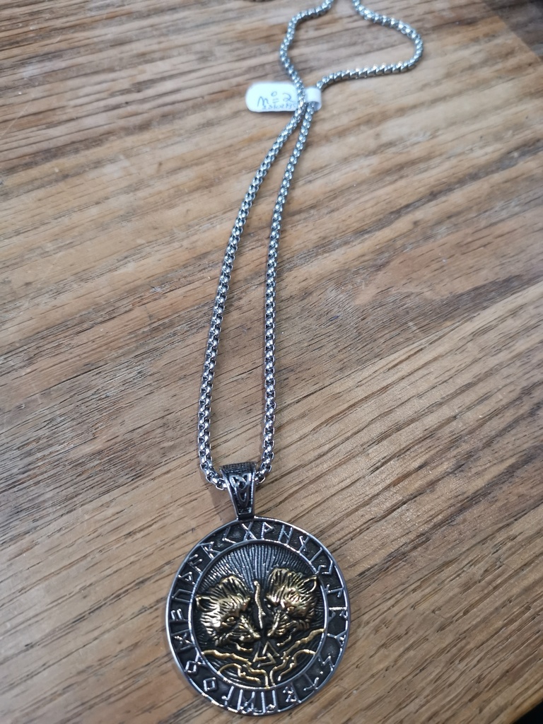 collier homme loups