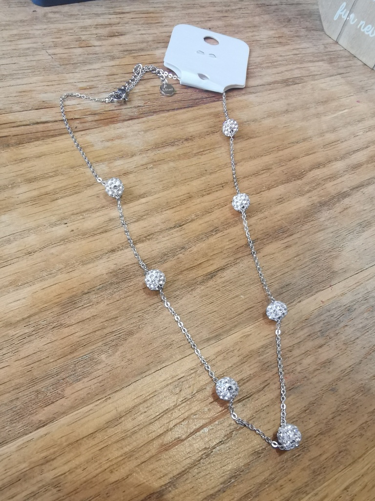 collier boule strass