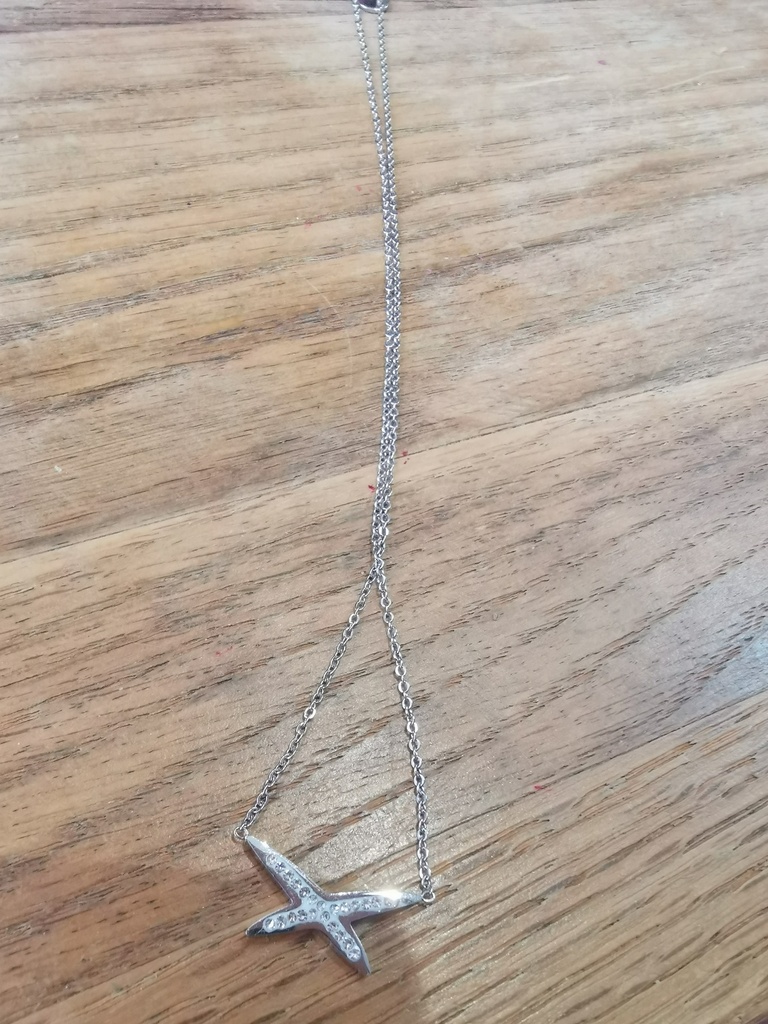 collier "croix" strass