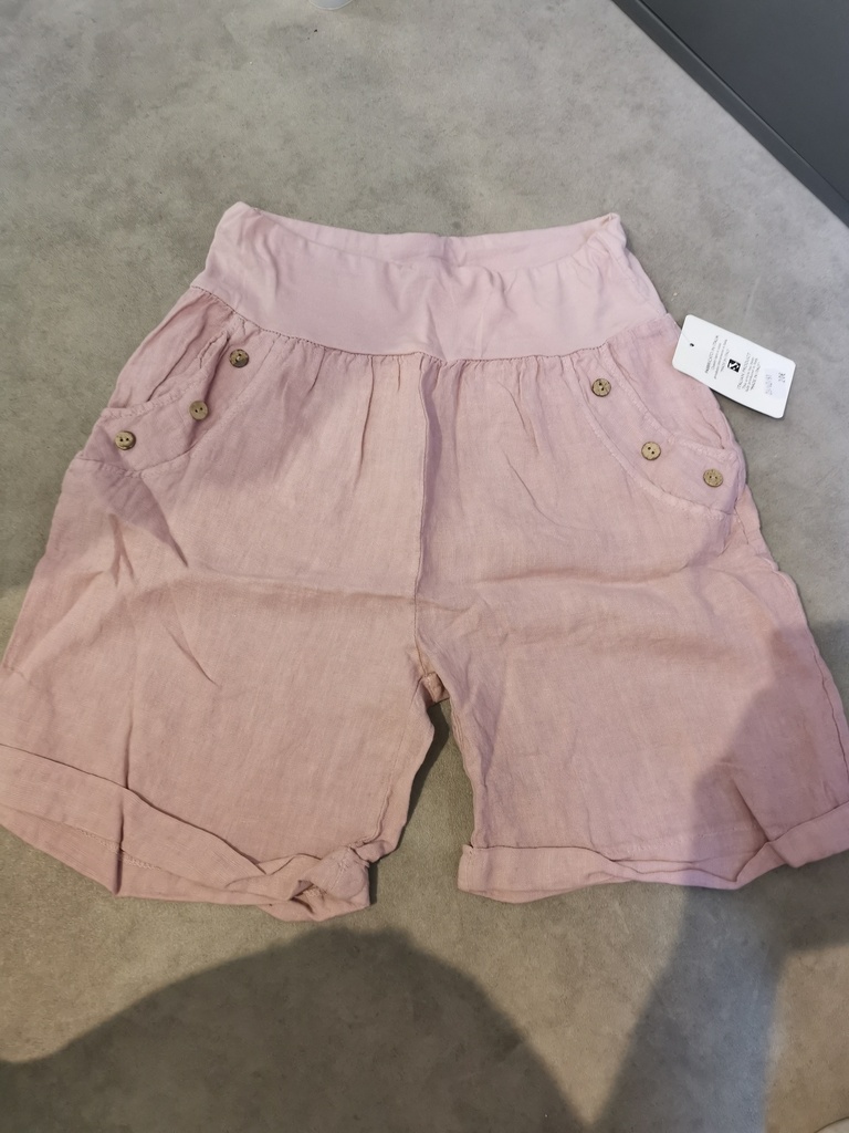 shorts en lin taille élastique