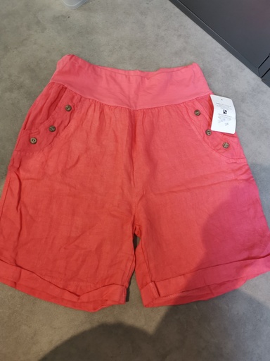 shorts en lin taille élastique