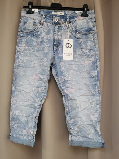 pantacourt fleuri jeans "Karostar"