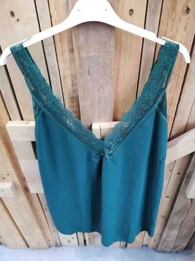 Top dentelle "Dina" vert sapin