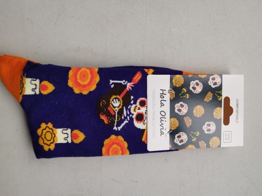 Chaussettes Santa Muerte (guitare et squelette)