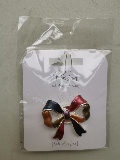 Broche aimantée nœud multicolore 