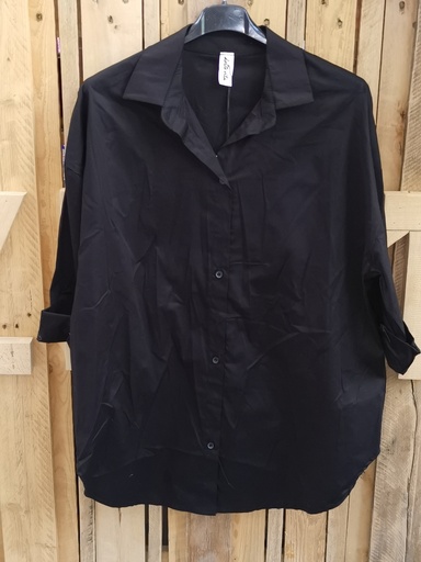 Chemise "Daphné" petite taille (max 44) noire