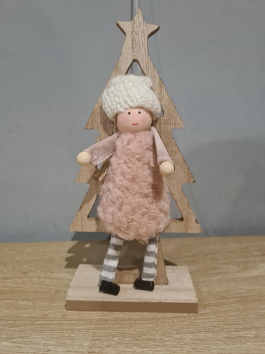 Figurine ange sapin rose