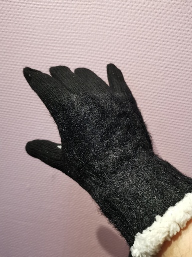 Gants "Marjo" irisés noirs