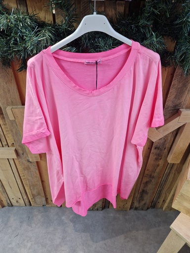 T-shirt Flora rose fluo