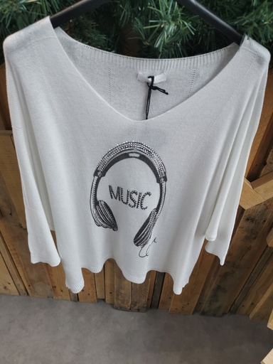 Pull music blanc