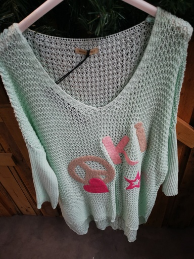 Pull "oki" vert eau