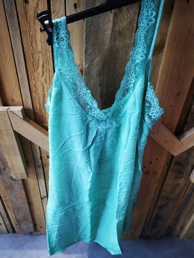 Top uni dentelle "Tiana" turquoise