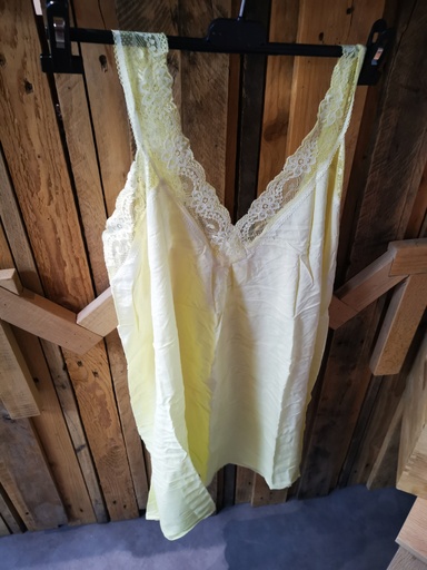 Top uni dentelle "LICHETTE" jaune pâle Taille 2