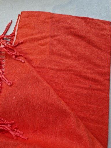 Echarpe réversible unie "Karma" orange/gris 