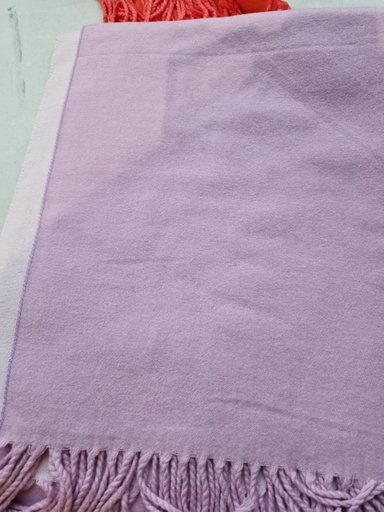 Echarpe réversible unie "Karma" lilas/gris  
