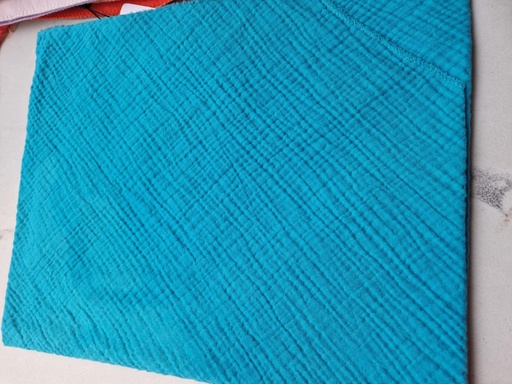 Foulard en gaze de coton turquoise