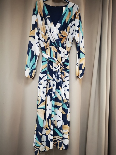 Robe longue Vinnie marine/vert-eau