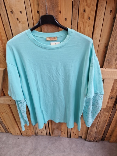 t-shirt longues manches "Grâce" vert eau