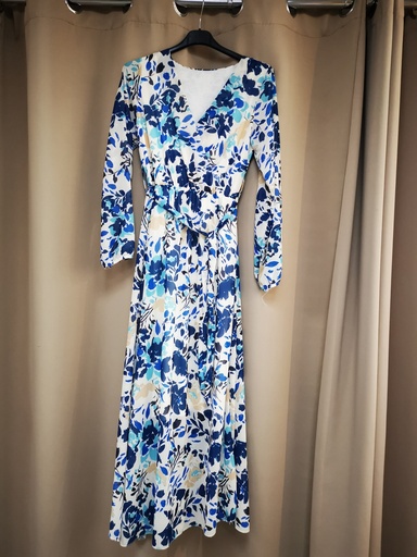 Robe "Mina" longue bleue électrique 36-42