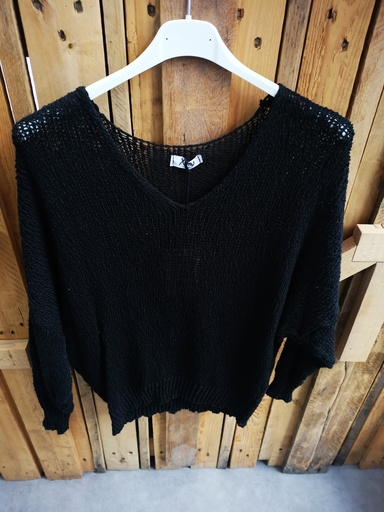 Pull crochet "Alice" noir