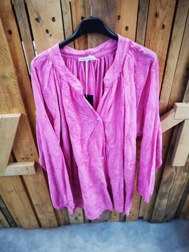 Chemisier broderie Léana rose