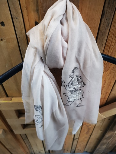 Foulard Mickey strass beige