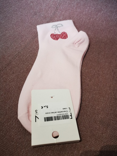 Chaussettes cerises strass rose