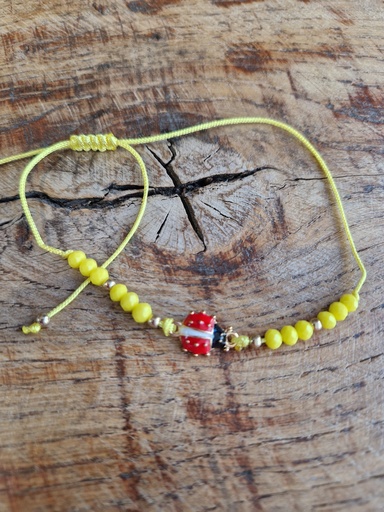 Bracelet coccinelle jaune