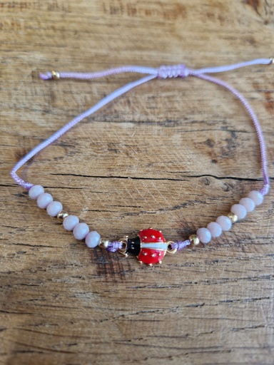 Bracelet coccinelle mauve