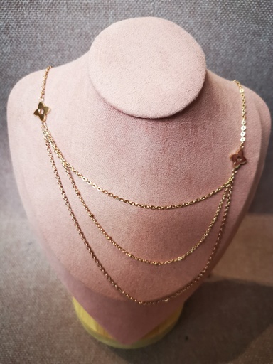 collier fleurs acier chirurgical