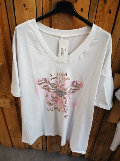 T-shirt "papillon" rose 