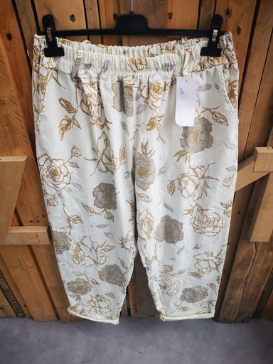 Pantalon avec dorures "Rosa" beige