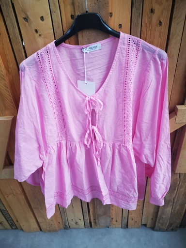 Blouse nœud "Lilou" rose pâle