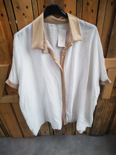 Chemise col brillant beige