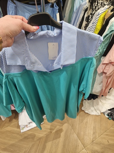 T-shirt chemise (duo) turquoise