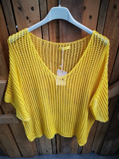 Blouse treillis "Line" jaune