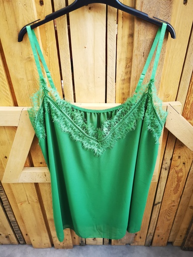 Top fines bretelles ajustables vert gucci