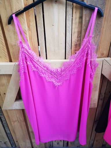 Top fines bretelles ajustables rose