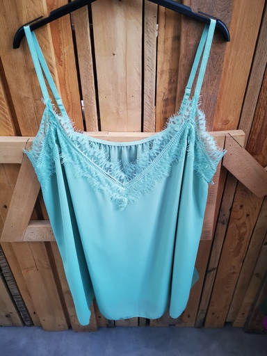 Top fines bretelles ajustables vert eau
