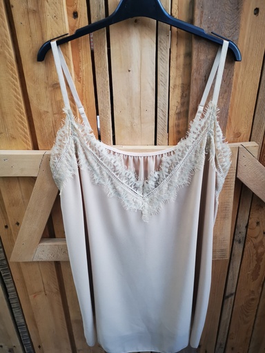 Top fines bretelles ajustables beige