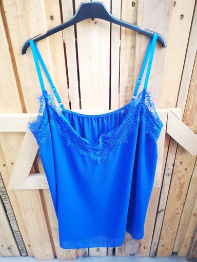 Top fines bretelles ajustables bleu roi