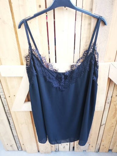 Top fines bretelles ajustables noir