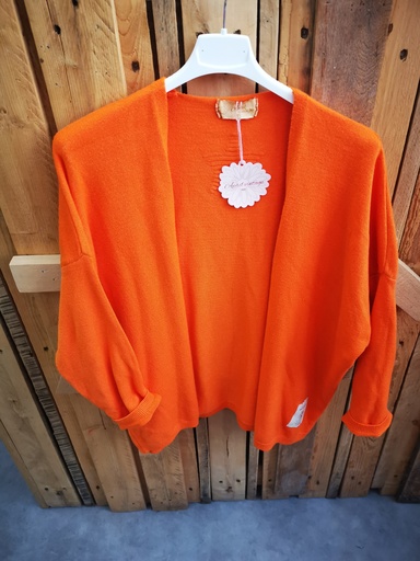 Gilet court uni "Coralie" orange peps