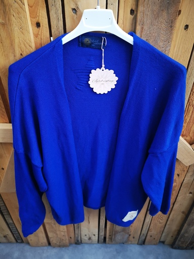 Gilet court uni "Coralie" bleu roi