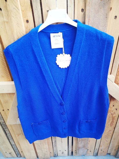 Gilet sans manche "Mira" bleu roi