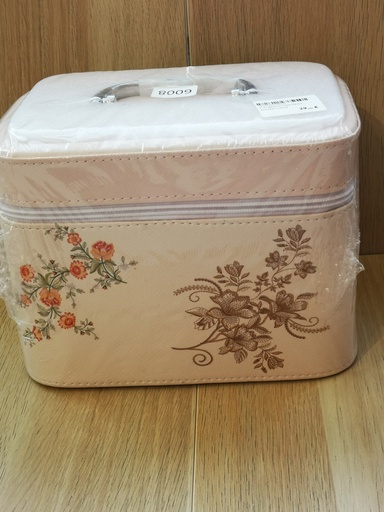 Trio Beauty Case fleurs brodées crème