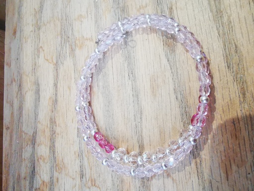 Bracelet argenté 2 rangs 6 Swarovski silk(Fééries)  